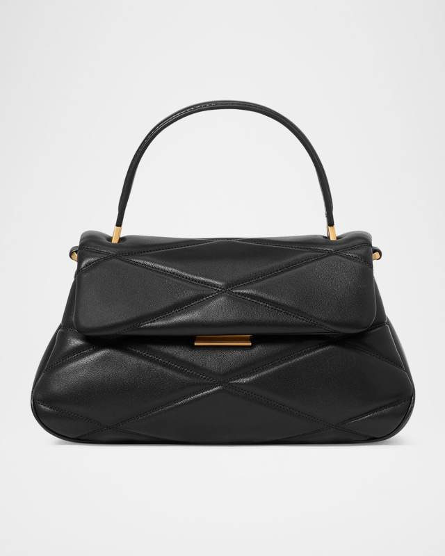 grace quilted leather top-handle bag